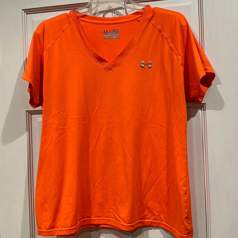 Bright orange Under Armour tee shirt